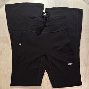 Figs Black Wide Leg Pants with Elastic Waistband